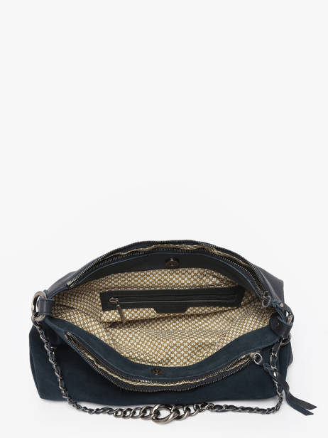 Cross Body Tas Vintage Leder Mila louise Blauw vintage 3822VC ander zicht 3